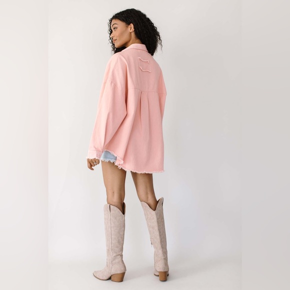 Dani Lightweight Shacket - Peach - Picture 5 of 8